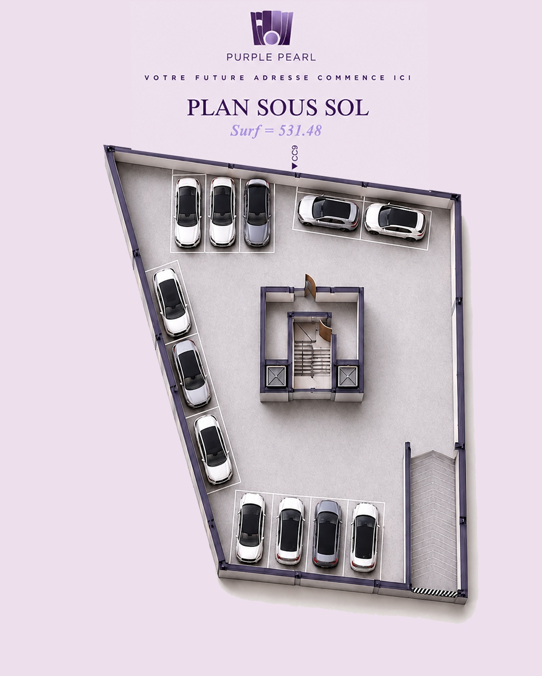 Plan sous-sol - Plan 3D
